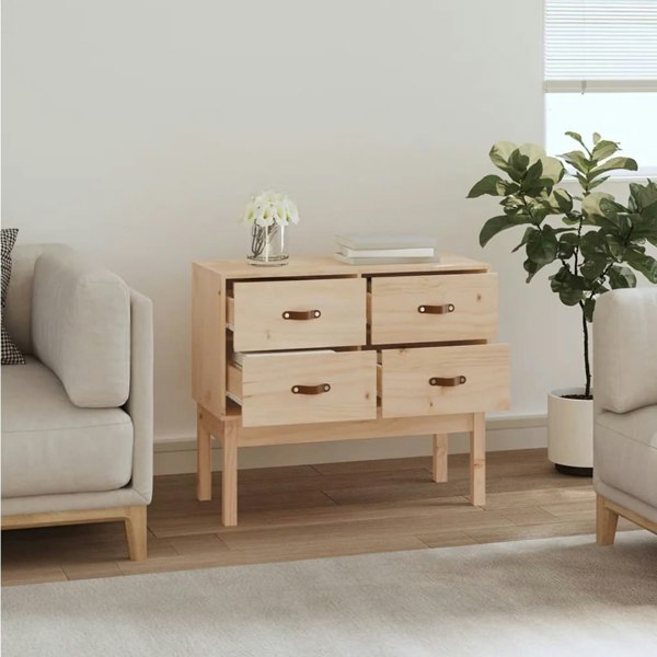 Berkfield Console Cabinet 90x40x78 cm Solid Wood Pine