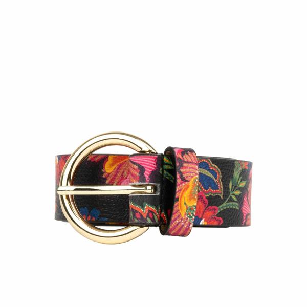 Embassy London Emma - Red Flowers - Women's Italian leather belt