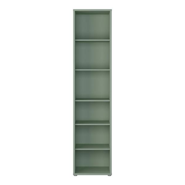 Furniture To Go Alice Springs Tall Narrow Bookcase with 5 Shelves in Sage Green