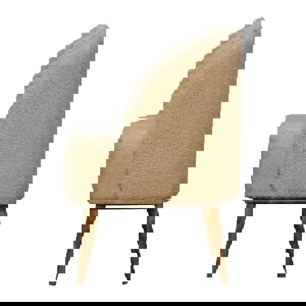 Artisan Furniture Solid Wood Cream Boucle Tub Chair