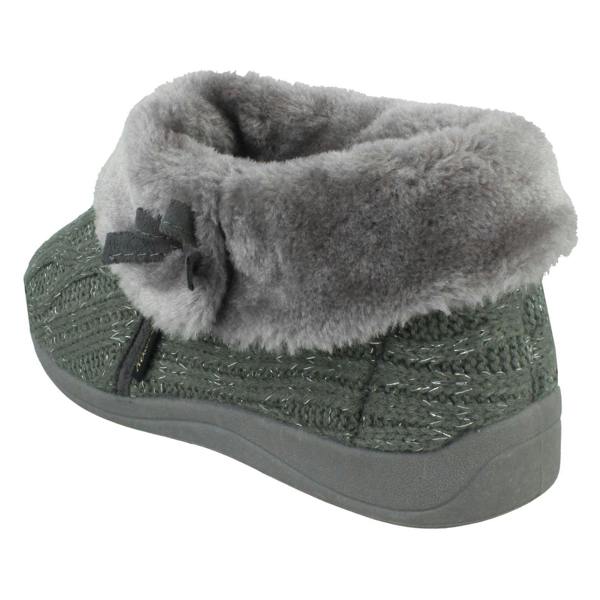 Rose Bank Ladies Rose Bank Memory Foam Knitted Bootee Slipper Karen