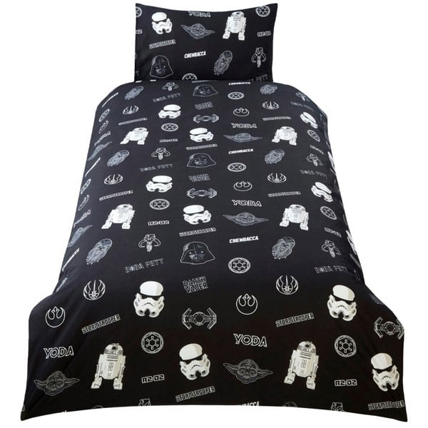 Star Wars Dark Side Duvet Set - Black/White/Blue