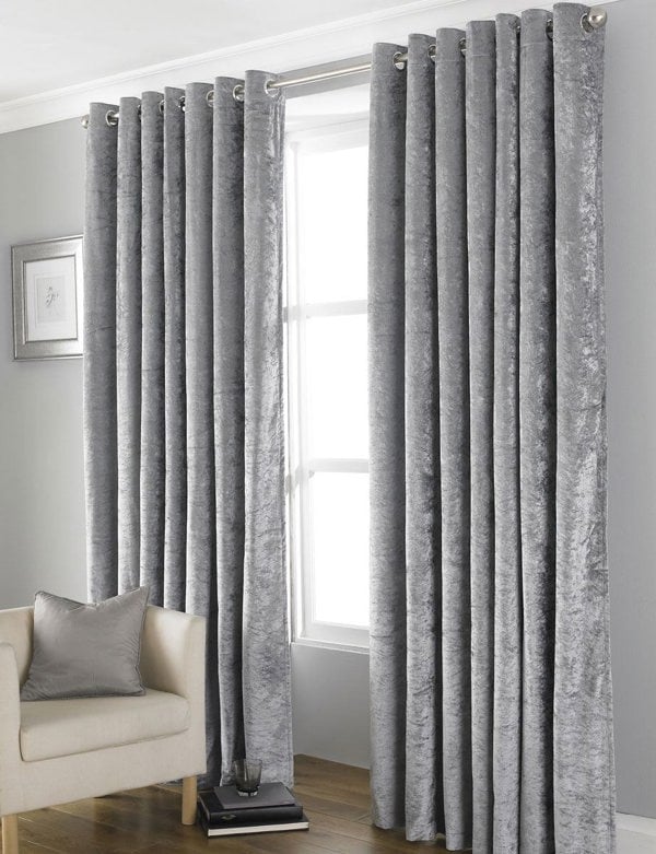 HomeSpace Direct Euphoria Crushed Velvet Blackout Eyelet Curtains