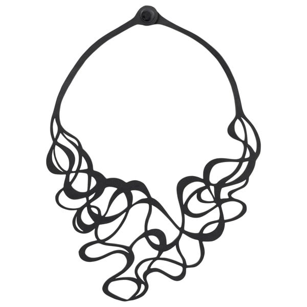 Paguro Tamara Statement Art Deco Rubber Necklace