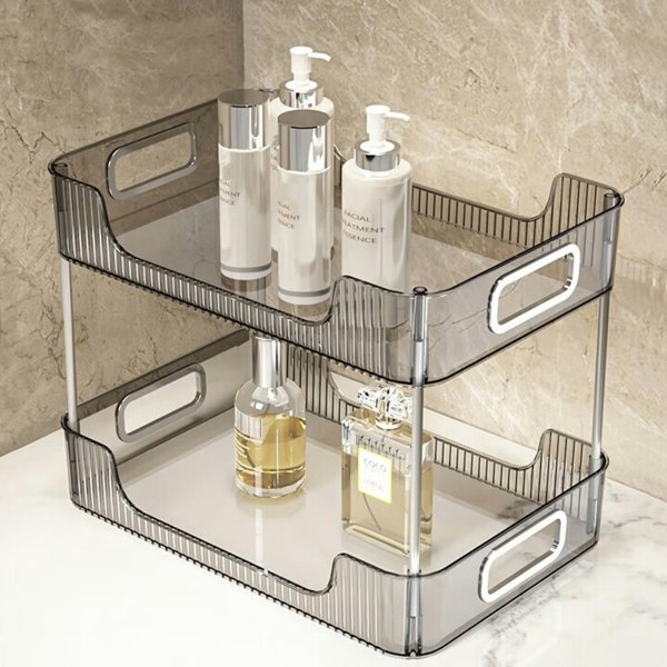 Living and Home 2 Tier Makeup Organizer Rack
