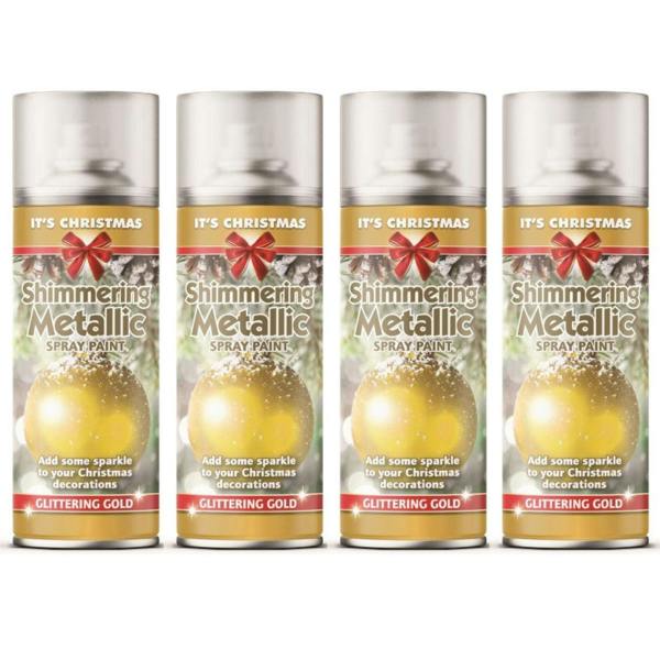 Rapide 4X - Rapide Christmas Metallic Gold 200ml Spray Paint