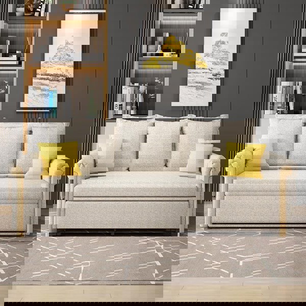 Braylene Two Seater Sofa Bed, Linen-Sofas-Weilai Concept-Weilai Concept