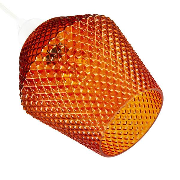 Modern and Compact Diamond Design Vivid Orange Glass Pendant Shade Image 5