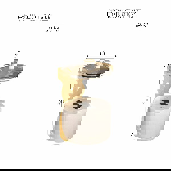 Rit Concept Hutton Round Bedside Table With Storage & Light Strip