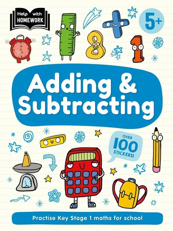 Help With Homework 5 Books Collection Set Age 5+ (Essential Learning Skills, Maths, Phonics, Reading & Writing, Adding & Subtracting)