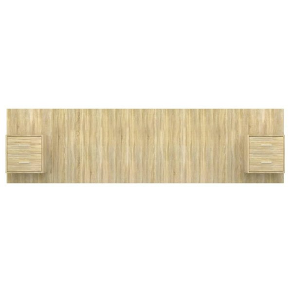 Berkfield Bed Headboard with Cabinets Sonoma Oak Engineered Wood