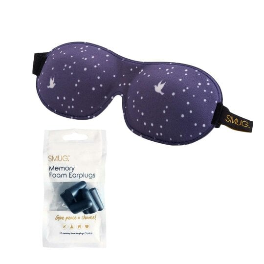 SMUG Contoured 3D Blackout Sleep Mask - Night Sky Print - Sleep Mask & Black Earplugs