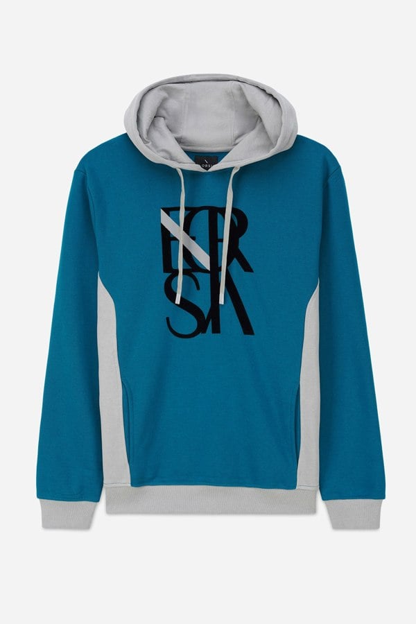 ENORSIA Mens Flock Print Overhead Hoodie