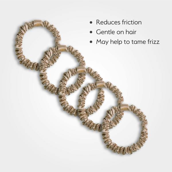 Silver Cloud Beauty Silver Cloud Skinny Hair Scrunchie Caramel 5 Pack