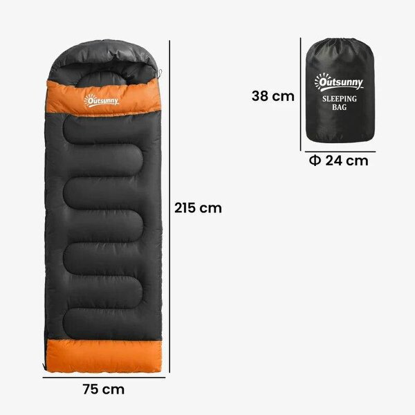 Sleeping Bag for Adults, Lightweight & Compact Sleeping Bag, 3 Seasons, Grey