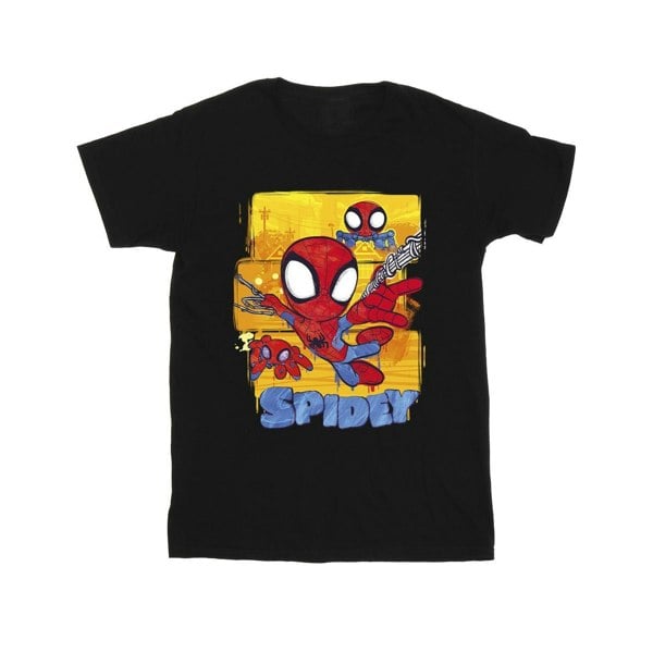 Marvel Boys Spidey And His Amazing Friends Flying T-Shirt - Black