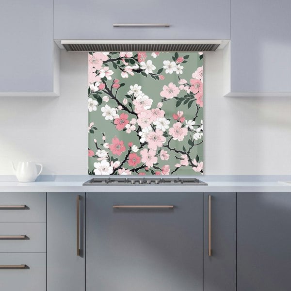 Warren Reed - Designer Pink Floral Abstract Pattern Kitchen Splashback