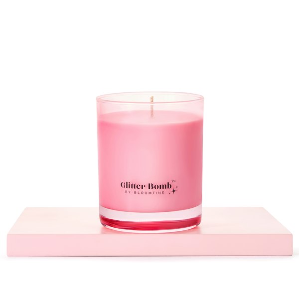 BLOOMTINE | Glitter Bomb Candle - Rose and Oud | Contains Sparkle