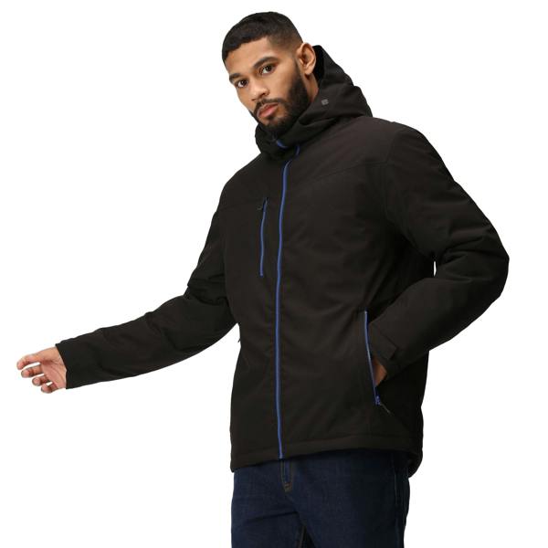 Regatta Professional Mens Insulated Waterproof Jacket - Black/New Royal - 