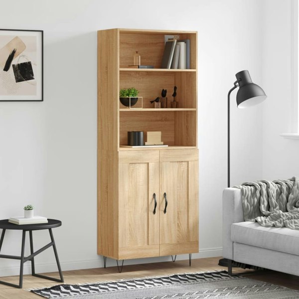 Berkfield Highboard Sonoma Oak 69.5x34x180 cm Engineered Wood