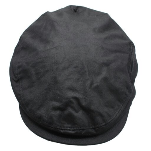 Heather Hats & Accessories Water Resistant Waxed Cotton Flat Cap, Checked Cotton Lining, Outdoor Wear, Black