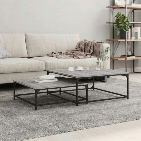 Berkfield Nesting Coffee Tables 2 pcs Grey Sonoma Engineered Wood