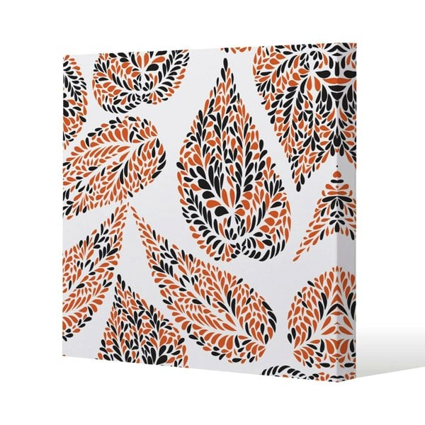 Benjamin Tate Design Leaf Droplets Slim Style Canvas Print  20x20cm , 15mm Slim Real wood.
