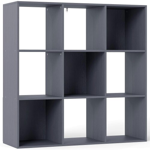 Wyld Haus Royore Wooden Grey 9 Cube Storage Bookcase