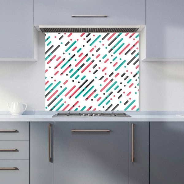 Warren Reed - Designer Overlapping Coloured Diagonal Lines Kitchen Splashback