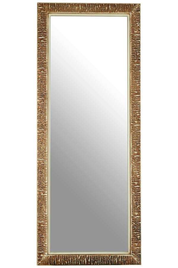 Zelma Champagne Finish Ridged Wall Mirror