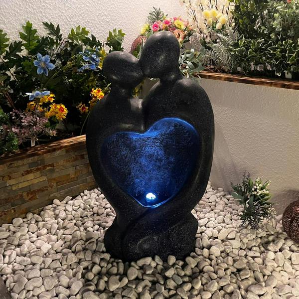 Tranquillity Water Features Heart Couple Contemporary Solar Water Feature