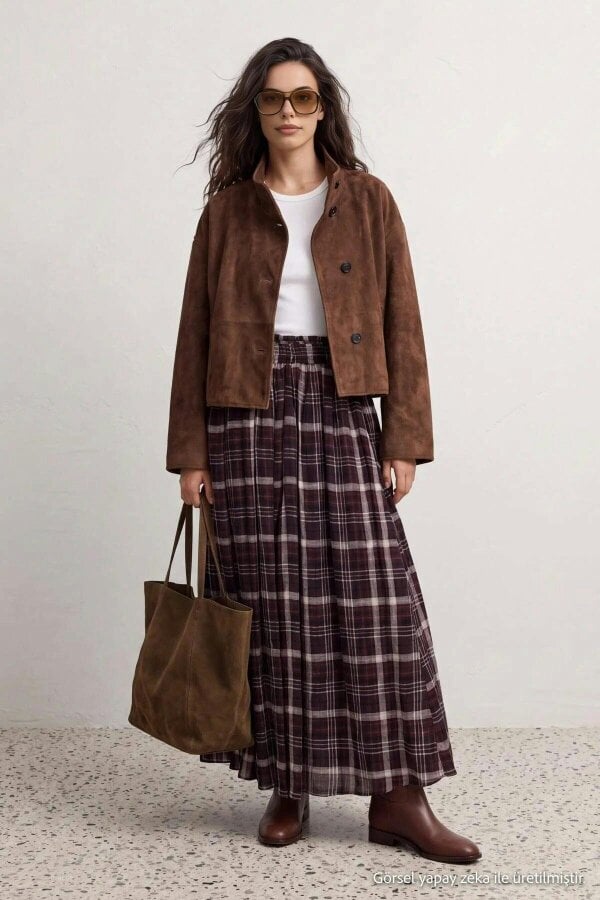 WOVCOR High Waist A-Line Maxi Skirt