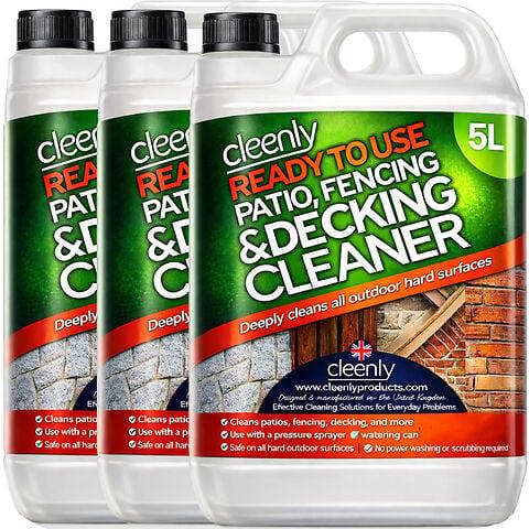 Cleenly Ready to Use Patio Cleaner, Removes Dirt and Grime From Patios, Decking, Driveways, Paving and More 15L