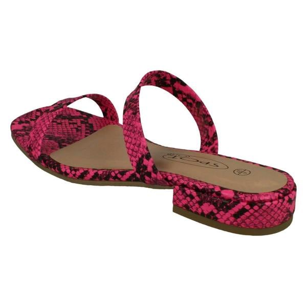 Spot On Ladies Spot On Snake Print Sandals F00254
