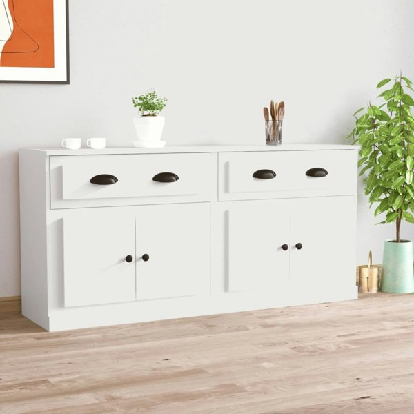 Berkfield Sideboards 2 pcs White Engineered Wood