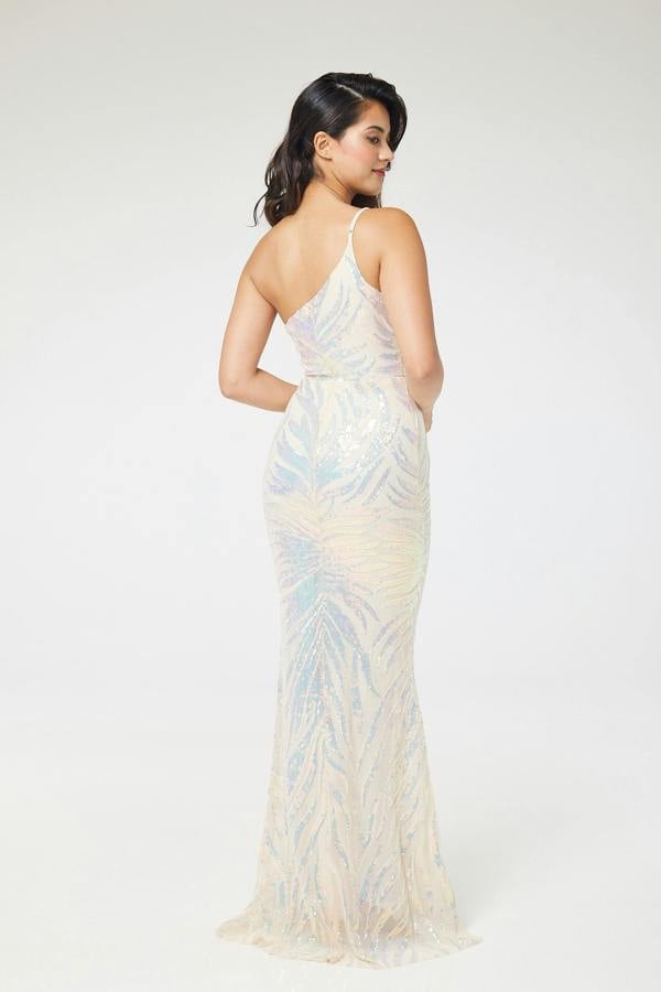 LuvForever Zaria - Apricot Sequin Maxi Dress