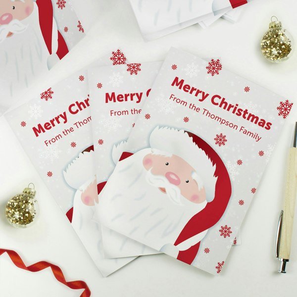 Personalised Memento Company Personalised Pack of 10 Christmas Cards - Santa