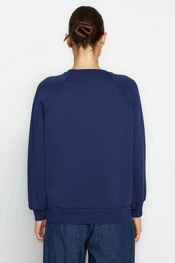 WOVCOR Basic Raglan Sleeve Crew Neck Knit Sweatshirt