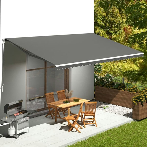 Berkfield Replacement Fabric for Awning Anthracite 6x3.5 m