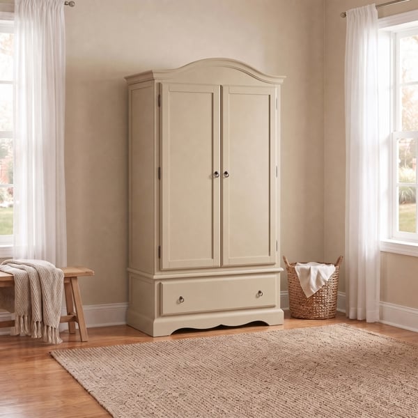 Statement Furniture Romance Double Wardrobe With Drawer. French 2 Door Wardrobe