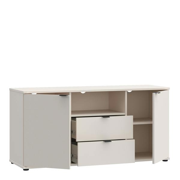 Furniture To Go Ganymede TV Unit with Open Shelf, 2 Drawers & 2 Doors in Sand