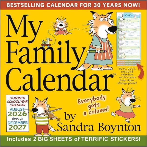Andrews McMeel Publishing Sandra Boynton, My Family Calendar 2026 - 2027, Family Planners, Month To View, Family, Gift