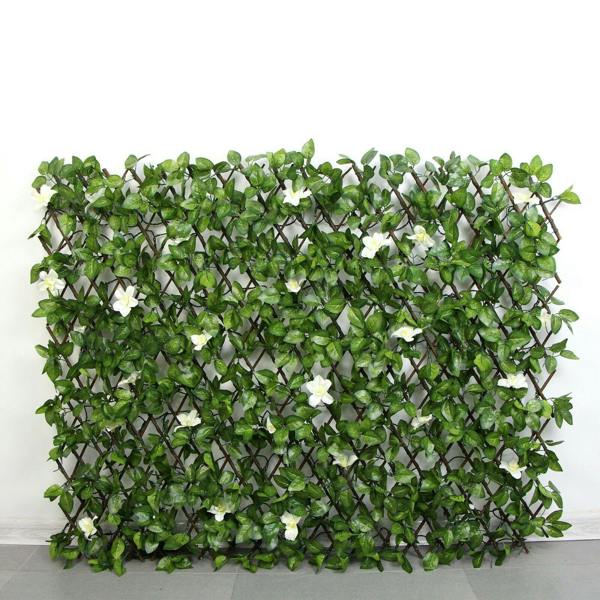 HYGRAD BUILT TO SURVIVE Artificial Hedge Flower Garden Screening Expanding Trellis Privacy Screen 1x2m