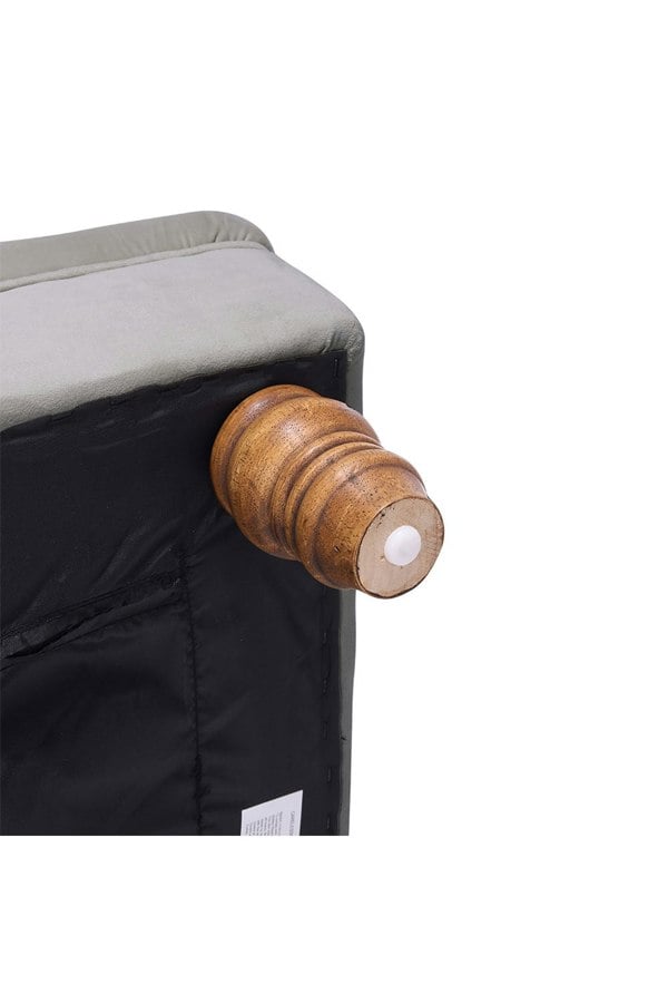 Living and Home Grey Buttoned Velvet Rectangular Ottoman Footstool with Gourd-shaped Legs