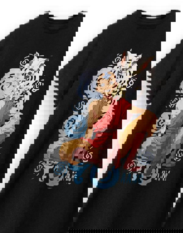 Avatar: The Last Airbender Boys Black Aang & Momo Short Sleeved T-Shirt