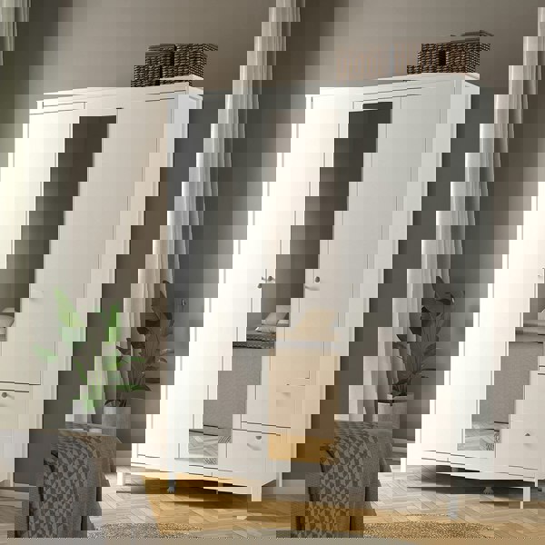 Furniture To Go Madrid Wardrobe with 2 doors + 1 mirror door + 2 drawers White