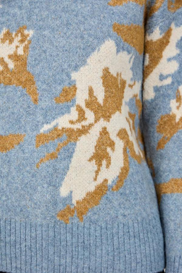 Mudflower Floral Jacquard Crew Neck Knit Jumper