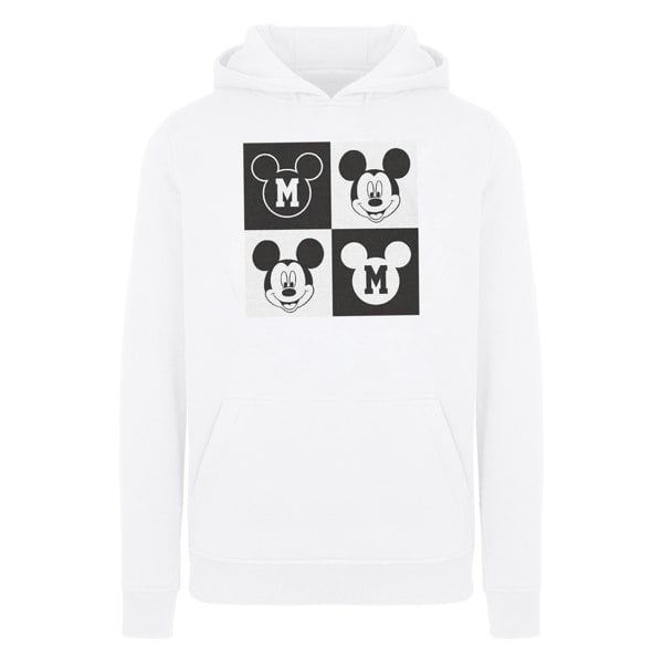 Disney Boys Mickey Mouse Smiling Squares Hoodie - White