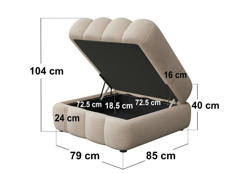 SOLACE+CO Halle Storage Footstool
