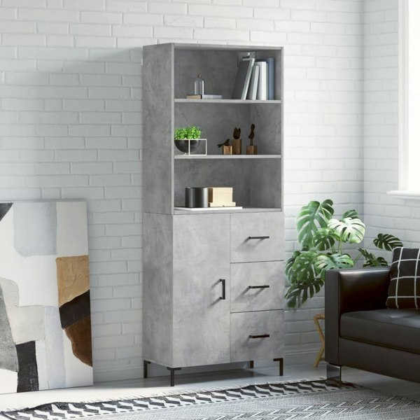 Berkfield Highboard Concrete Grey 69.5x34x180 cm Engineered Wood